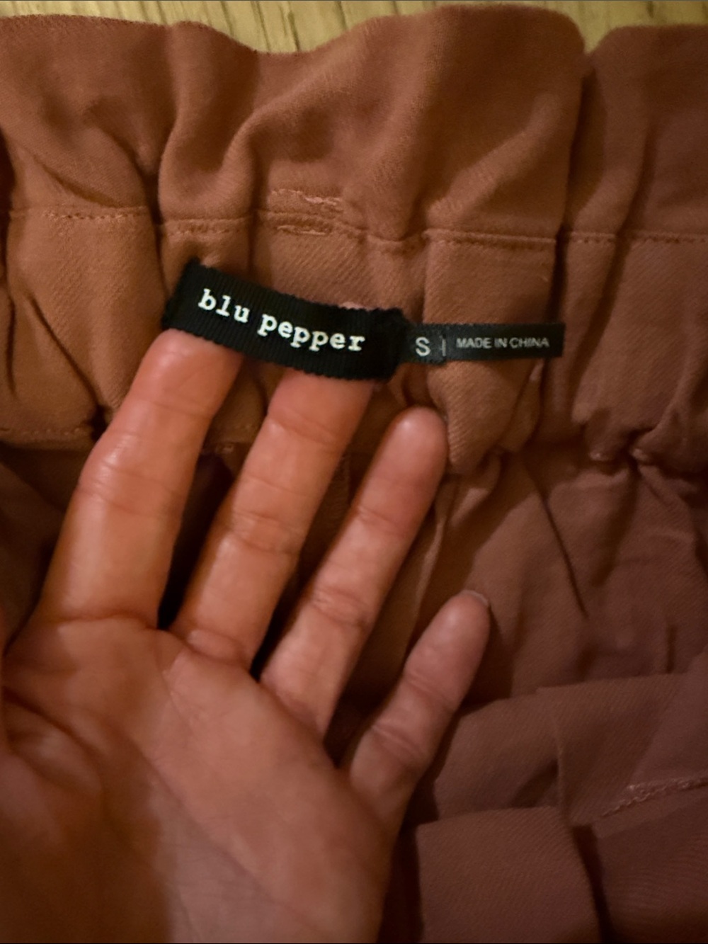 Blu Pepper Wide-Leg Paperbag Pants in Rust - Picture 3 of 6